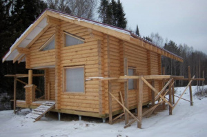 Katayevs - bathhouse from rounded logs