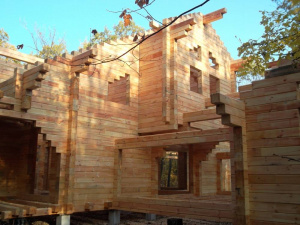 The installation of the wall part of the house in Moldova has been completed.